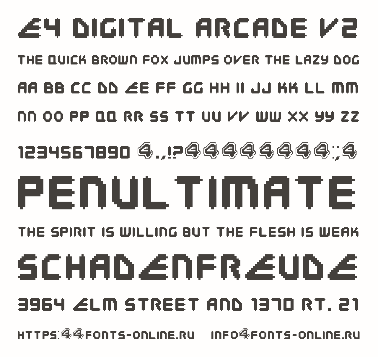 E4 Digital Arcade V2 Free Font Download